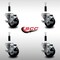 Service Caster 3'' SS Hard Rubber Swivel 7/8'' Expanding Stem Caster Set with Brake, 4PK SCC-SSEX20S314-HRS-TLB-78-4 - alternate 4